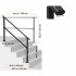 Balustrada otel, 4-5 trepte Vivatechnix, Dimensiune 1380 x 84 x 920 mm, Unghi reglabil 0Â° - 40Â°, Negru [6]