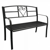 Banca metalica pentru gradina Vivatechnix VMD-1049, Negru, 121x55x98cm Banca metalica pentru gradina Vivatechnix VMD-1049, Negru, 121x55x98cm