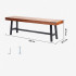Banca pentru gradina, Vivatechnix Metal/Lemn, 36.5 x 160 x 48.2 cm, 3 persoane, max 227 kg [5]
