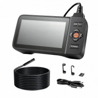 Camera endoscop cu triplu obiectiv si lumina led, Zoom 8X, ecran IPS HD 4.5