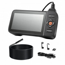 Camera endoscop cu triplu obiectiv si lumina led, Zoom 8X, ecran IPS HD 4.5