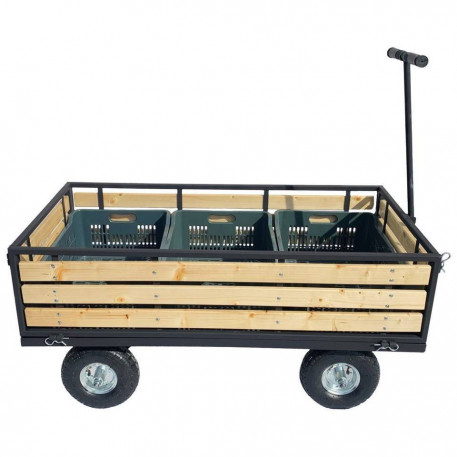 Carucior de gradina Vivatechnix VMD-1012, roti gonflabile, 1380x650 x600 mm, max 300Kg, fara ladite [1]