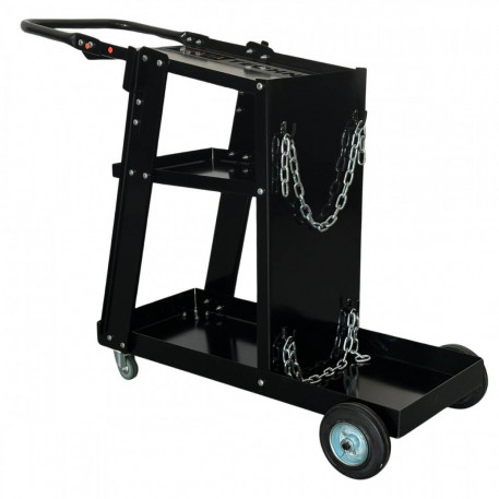 Carucior pentru aparat de sudura si accesorii, Vivatechnix VMD-1080, Otel, roti cu rulmenti, max 75 kg, 3 niveluri [1]