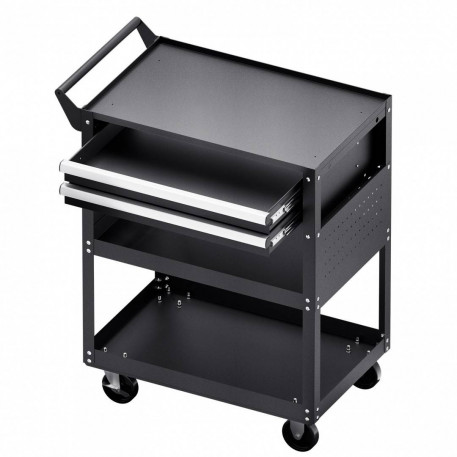 Carucior pentru scule cu 3 tavi si 2 sertare, Vivatechnix max 182 kg, 4 x roti, 785 x 450 x 945 mm, carlige laterale [1]