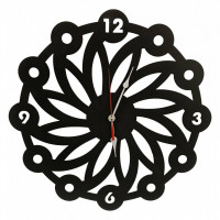 Ceas de perete metalic Krodesign Daisy, diametru 50 cm, negru