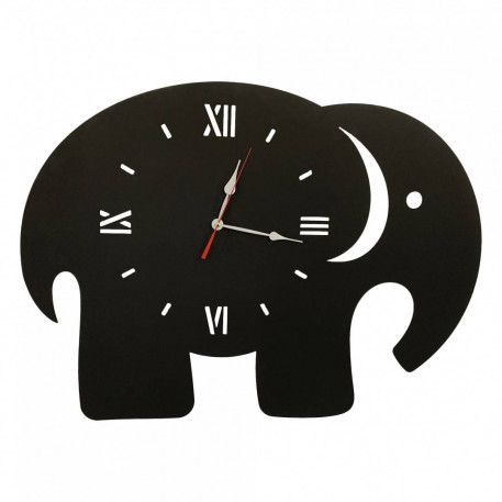 Ceas de perete metalic Krodesign Elephant, diametru 70 cm, negru [1]