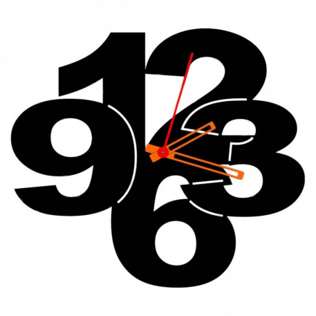 Ceas de perete metalic Krodesign Number KRO-1097, diametru 50 cm, negru [1]