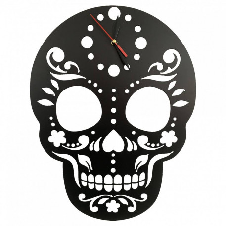 Ceas de perete metalic Krodesign Skull, diametru 45 cm, negru [1]