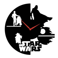 Ceas de perete metalic Krodesign StarWars KRO-1159, diametru 50 cm, negru Ceas de perete metalic Krodesign StarWars KRO-1159, diametru 50 cm, negru