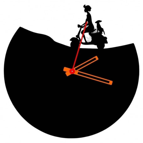 Ceas de perete metalic Krodesign Vespa, diametru 50 cm, negru [1]