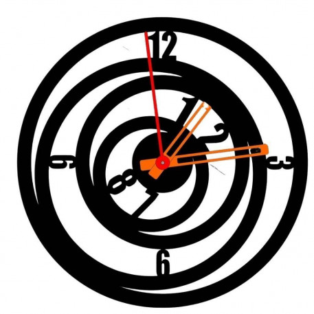 Ceas de perete metalic Krodesign Whirpool, diametru 50 cm, negru [1]