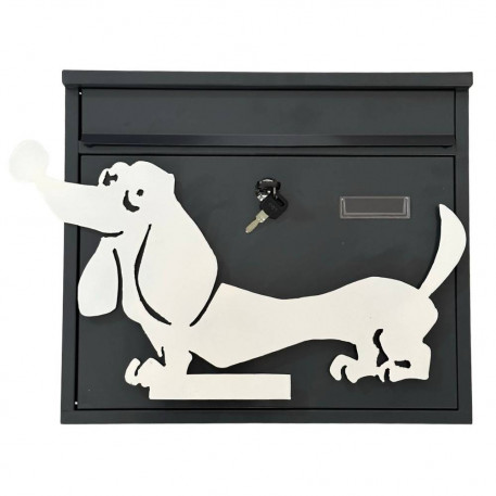 Cutie postala Vivatechnix Teckel KRO-1239, otel, dimensiune 310x360x100mm, Gri/Alb, 2 chei [1]