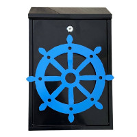 Cutie postala Vivatechnix Timona KRO-1233, otel, 400x250x100mm, Negru/Albastru, 2 chei Cutie postala Vivatechnix Timona KRO-1233, otel, 400x250x100mm, Negru/Albastru, 2 chei