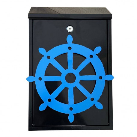 Cutie postala Vivatechnix Timona KRO-1233, otel, 400x250x100mm, Negru/Albastru, 2 chei [1]