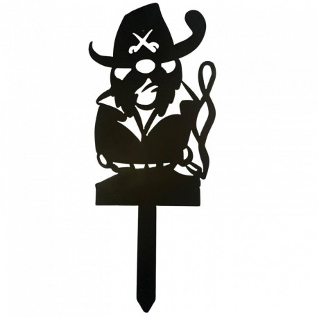 Decoratiune gradina / ghiveci Krodesign Captain Gnome KRO-1138, metal, inaltime 62 cm [1]