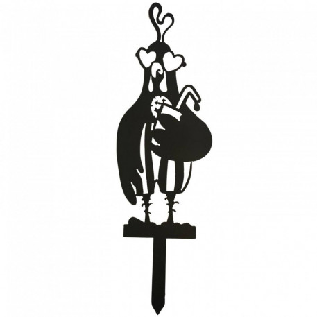 Decoratiune gradina / ghiveci Krodesign Chicken Sunglasses KRO-1132, metal, inaltime 60 cm [1]