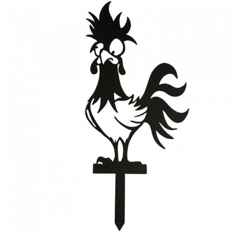 Decoratiune gradina / ghiveci Krodesign Funny Chicken KRO-1134, metal, inaltime 60 cm [1]
