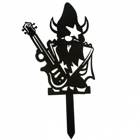 Decoratiune gradina / ghiveci Krodesign Kiss Rock Gnome KRO-1137, metal, inaltime 62 cm [1]