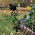 Decoratiune gradina / ghiveci Krodesign Scared Chicken KRO-1133, metal, inaltime 64 cm [8]