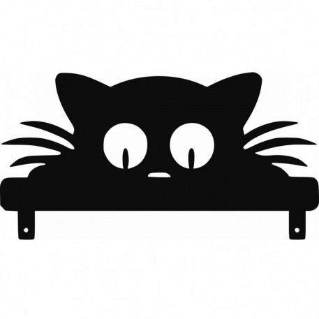 Decoratiune perete Krodesign Garden Cat, negru, 26 x 50 x 1.5 cm [1]