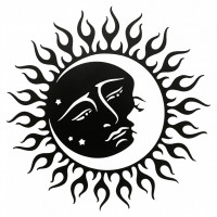 Decoratiune perete Krodesign Sun&Moon, diametru 60 cm, negru Decoratiune perete Krodesign Sun&Moon, diametru 60 cm, negru