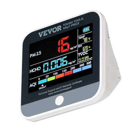Detector calitate aer 8 in 1, AQI, PM1.0, PM2.5, PM10, TVOC, HCHO, umiditate, temperatura [1]