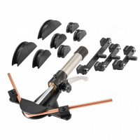 Dispozitiv de indoit tevi cupru si aluminiu, 6-22 mm, Unghi maxim de îndoire 90°, 7 matrite, sistem hidraulic Dispozitiv de indoit tevi cupru si aluminiu, 6-22 mm, Unghi maxim de îndoire 90°, 7 matrite, sistem hidraulic