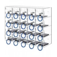 Dulap depozitare telefoane, 20 sloturi, 20 chei, Transparent, Acril, 53 x 18 x 42.5 cm