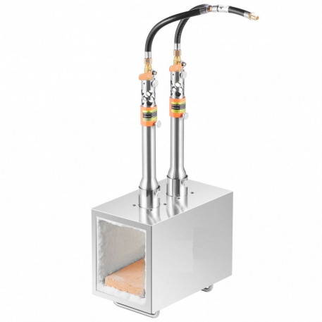 Forja cu 2 arzatoare pe gaz, Patrat Inox 1427 gr C, dimensiune 550 x 303 x 180 mm [1]