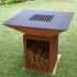 Gratar cu plita 10 mm si vatra de gatit, Vivatechnix VMD-1292, plita 975x975 mm (inaltime 1050 mm ), Otel Corten, Spatiu depozitare lemne [5]
