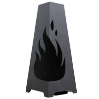 Incalzitor pentru terasa/gradina, Fire Pyramid KRO-1078, Otel, Negru, 1200x500 mm, grosime 3 mm