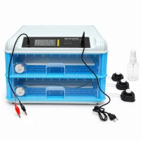 Incubator automat 128 oua 80W, 12V-220V, rotire automata, ovoscop LED, control temperatura, umiditate, afisaj digital, alarma