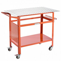 Masa de sudura mobila, 1016 x 609.6 x 914.4 mm, Capacitate 400 kg, 216 gauri, 11 carlige, spatiu depozitare, 4 x roti Masa de sudura mobila, 1016 x 609.6 x 914.4 mm, Capacitate 400 kg, 216 gauri, 11 carlige, spatiu depozitare, 4 x roti