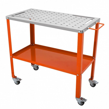 Masa pentru sudura mobila, 91.4 x 45.7 cm, Capacitate 550 kg, 4 x roti blocabile, Otel carbon [1]