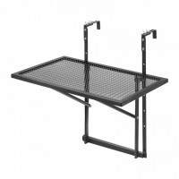 Masa suspendata, pliabila, pentru balcon, Otel Inoxidabil, max 25 kg, 610 x 530 x 590 mm, Negru