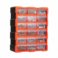 Organizator accesorii cu 18 sertare, Plastic, 38x16x47 cm