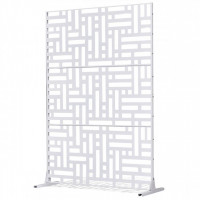 Paravan confidentialitate pentru gradina/casa, Otel, 120 x 50.8 x 193 cm, Exterior/Interior, Alb