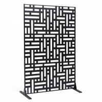 Paravan confidentialitate pentru gradina/casa, Otel, 120 x 50.8 x 193 cm, Exterior/Interior, Negru
