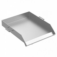 Plita inox pentru gratar pe carbuni, gaz sau electric, Vivatechnix Plancha Inox, 40,6 x 45,7 x 6 cm, cu manere