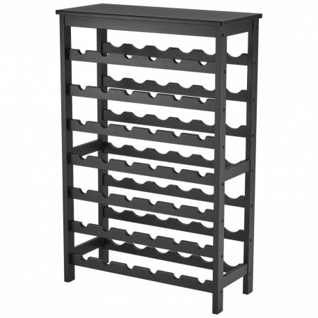 Raft pentru 42 de sticle de vin, 7 niveluri, Vivatechnix Modular, 660 x 290 x 1000 mm, Lemn bambus,  negru [1]