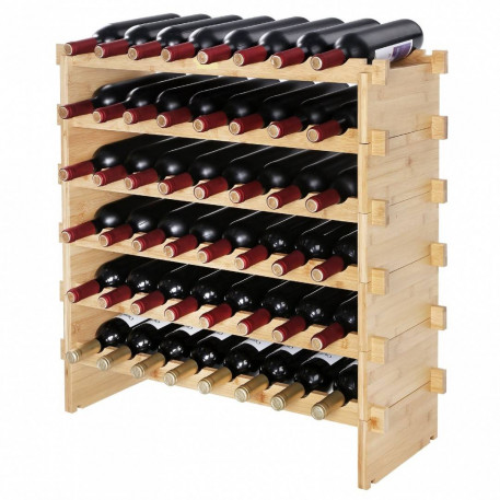 Raft pentru 48 de sticle de vin, Vivatechnix Modular, 765 x 775 x 250 mm, Lemn bambus [1]