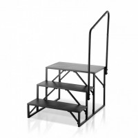 Scara portabila cu balustrada, 3 trepte, Otel, capacitate 200 kg, Negru, Inaltime 540 mm Scara portabila cu balustrada, 3 trepte, Otel, capacitate 200 kg, Negru, Inaltime 540 mm