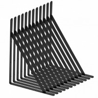 Set 12 suporturi pentru rafturi, Vivatechnix 460 x 305 x 25 mm, Otel, Negru, max 72.6 kg, Grosime 3 mm Set 12 suporturi pentru rafturi, Vivatechnix 460 x 305 x 25 mm, Otel, Negru, max 72.6 kg, Grosime 3 mm
