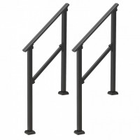 Set 2 balustrade otel, 1-2 trepte Vivatechnix, Dimensiune 1030 x 84 x 920 mm, Unghi reglabil 0Â° - 40Â°, Negru