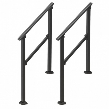 Set 2 balustrade otel, 1-2 trepte Vivatechnix, Dimensiune 1030 x 84 x 920 mm, Unghi reglabil 0Â° - 40Â°, Negru [1]