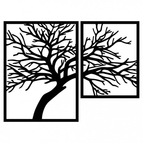 Set 2 decoratiuni perete Krodesign KRO-1043 Tree of Life, metal, negru [1]
