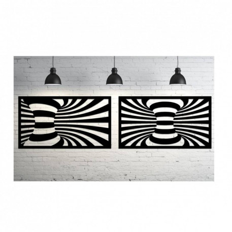 Set 2 decoratiuni perete Krodesign Spiral, negru, 25 x 45 x 1.5 cm [1]