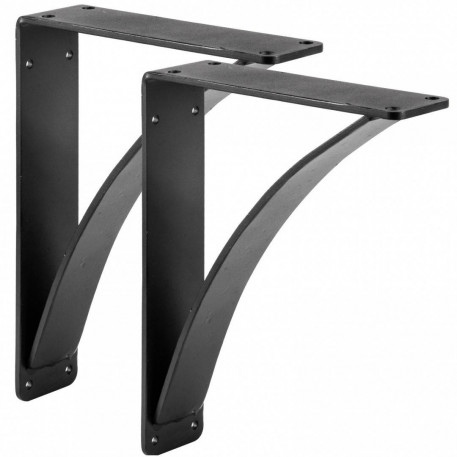 Set 2 suporturi pentru rafturi Vivatechnix 22.9x30.5x10.2 mm, capacitate 200 kg, Negru [1]