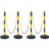 Set 4 stalpi delimitare, Inaltime reglabila, cu lant, Vevor Galben/Negru, Lungime lant 2.5x4 m, Inaltime 86 cm [2]