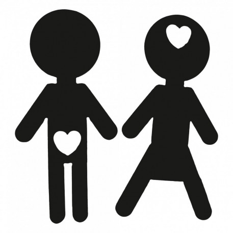 Set decoratiune semn toaleta, Krodesign Boy&Girl, lungime 16 cm, negru [1]